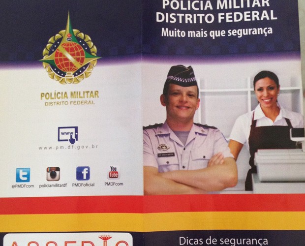 Panfleto distribuído por policiais com dicas de segurança a comerciantes em Ceilândia (Foto: Polícia